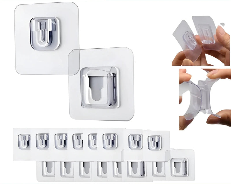 Gancho Adesivo Dupla Face Transparente sem Pregos sem Parafuso para Banheiro Quarto Cozinha Sala de estar Multiuso