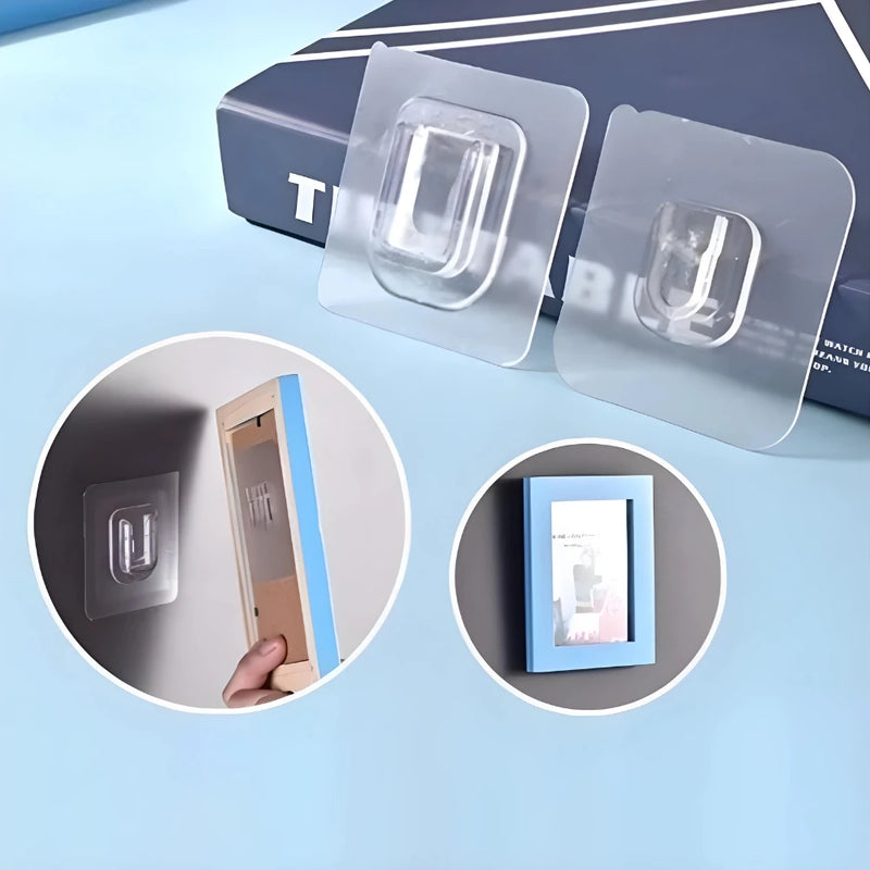 Gancho Adesivo Dupla Face Transparente sem Pregos sem Parafuso para Banheiro Quarto Cozinha Sala de estar Multiuso